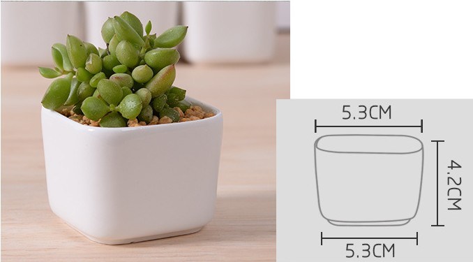 Vaso de Cerâmica Quadrado Branco