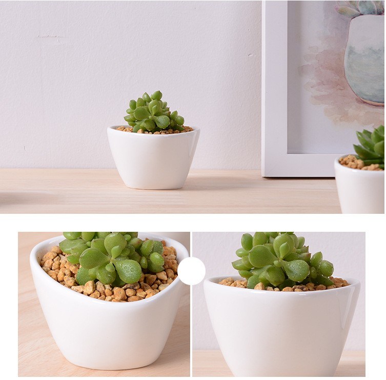 Potenciômetro criativo de cerâmica triângulo branco mini pote