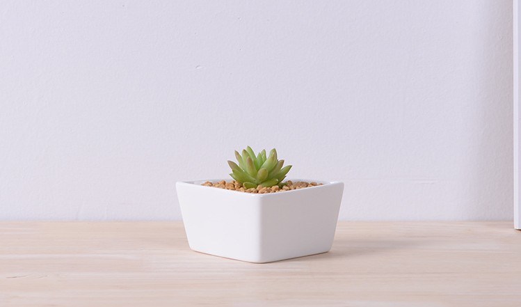Vaso de cerâmica quadrado branco moda criativa
