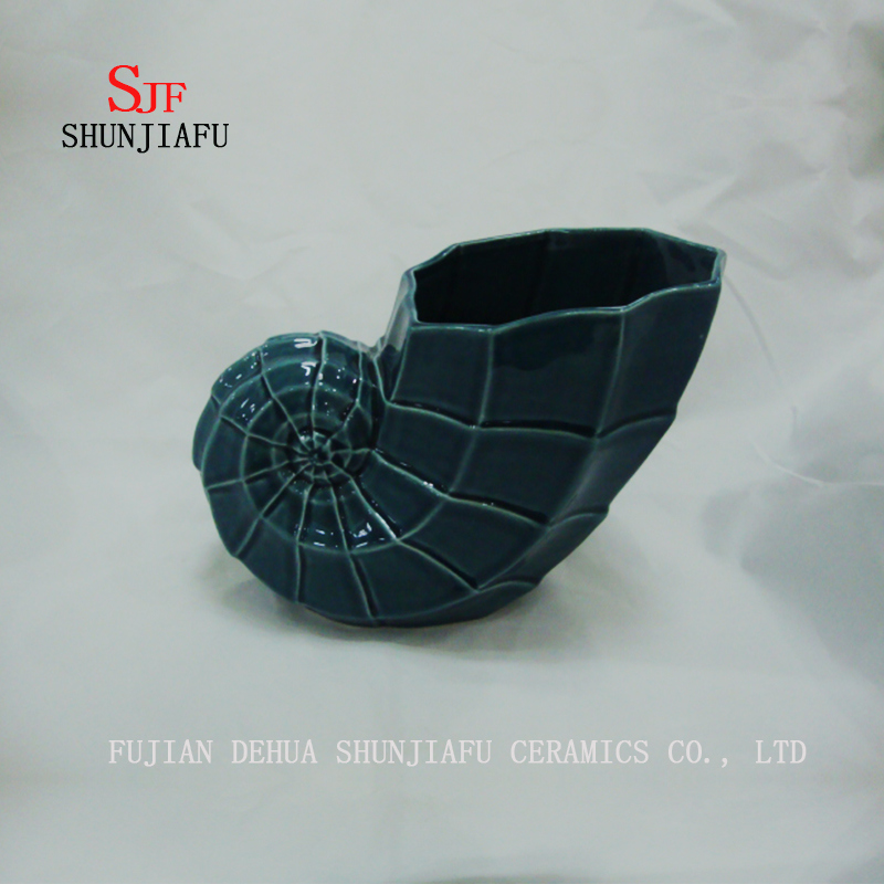 Vaso cerâmico da tabela multifuncional da forma da concha para a flor