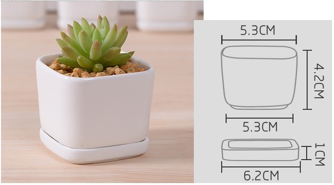 Caixa de treliça 5 com vaso de cerâmica branca