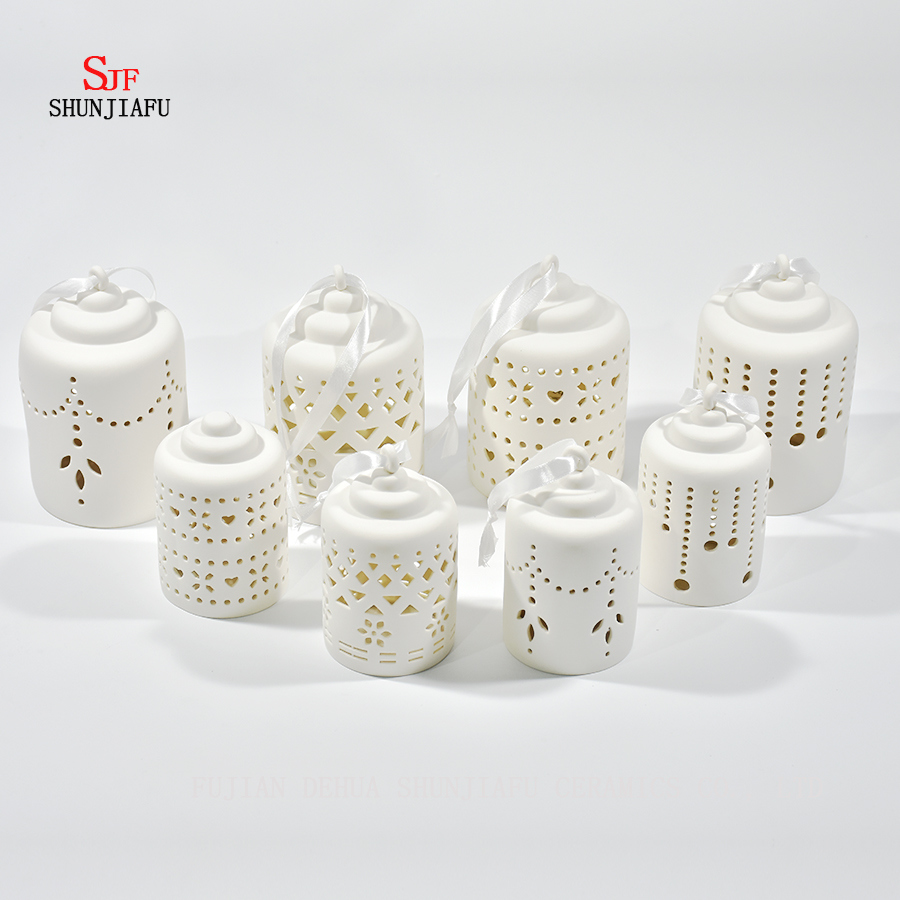 Suporte cerâmico do castiçal do suporte de vela de Tealight para as luzes do chá cinzeladas pela máquina / C