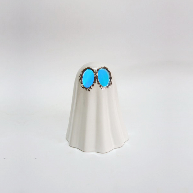 Suporte de vela LED fantasma fantasma de cerâmica fantasma