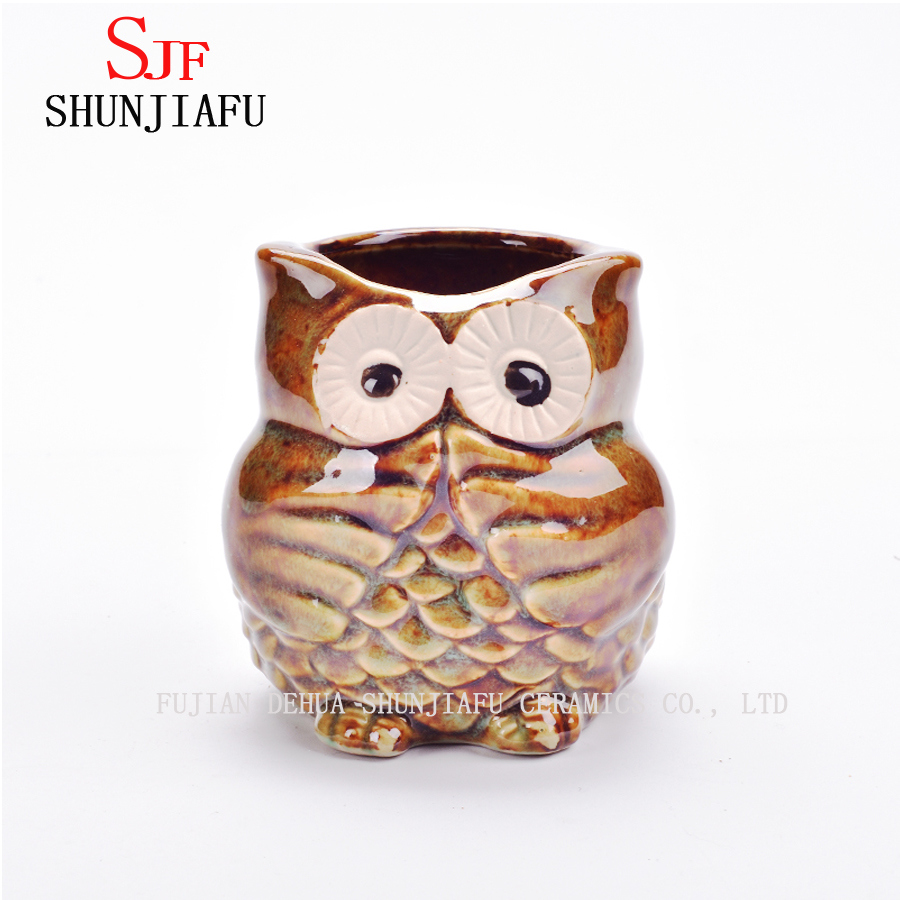 5 Design De Cerâmica Dos Desenhos Animados De Cerâmica Coruja Porcelana Animal Vaso De Flores / C