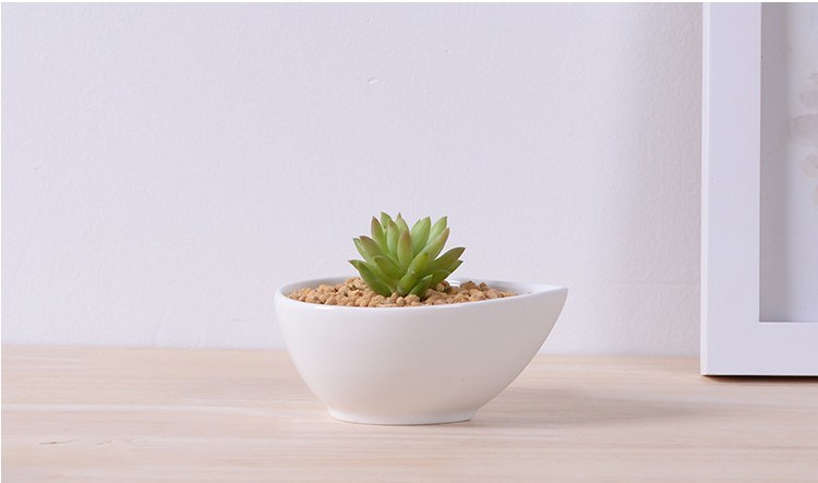 Adorno Característica Personalidade Mesa Com Flores Brancas Pote Pequeno
