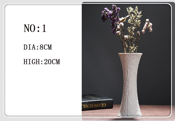Preço de fábrica no atacado Vários Vaso de flor de porcelana branca elegante e cerâmica