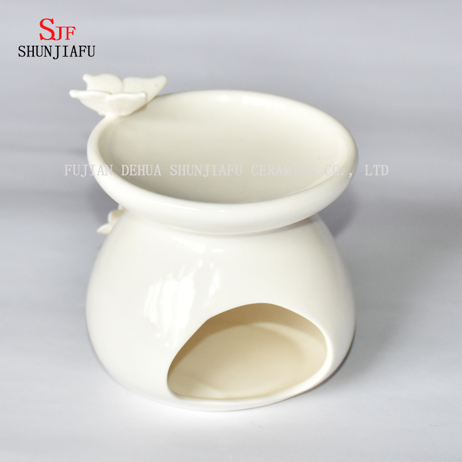 Suporte de Tealight do aquecedor de óleo cerâmico branco da lâmpada do aroma