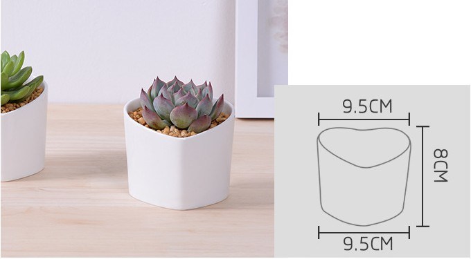Características decorativas Vaso de flores brancas em forma de coração em forma de pêssego