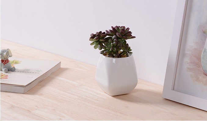 Artigos de decoração de mesa em cerâmica branca para vaso de flores mini