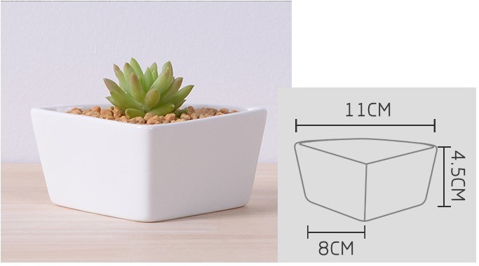 Vaso de cerâmica quadrado branco moda criativa