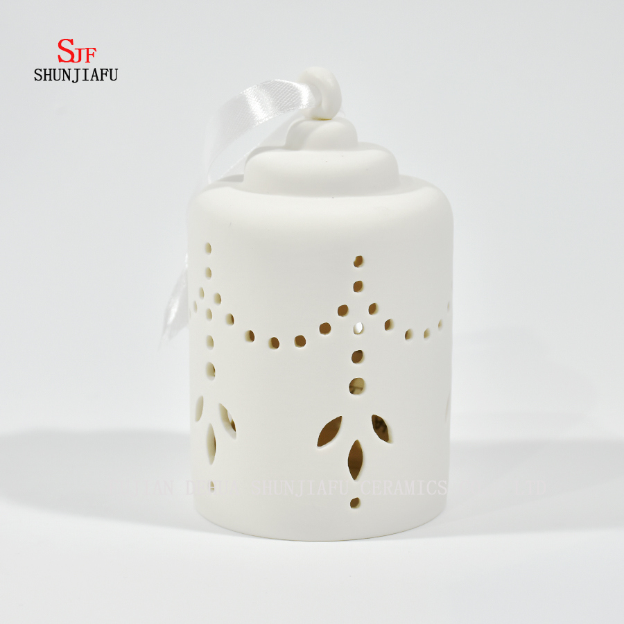 Suporte cerâmico do castiçal do suporte de vela de Tealight para as luzes do chá cinzeladas pela máquina / C