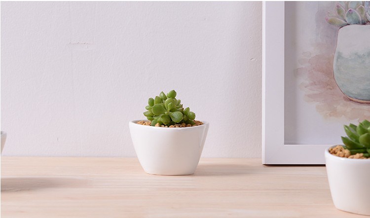 Potenciômetro criativo de cerâmica triângulo branco mini pote