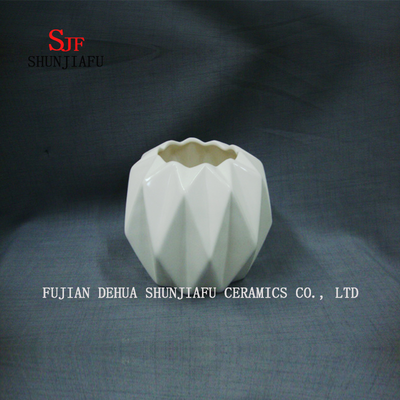Vaso de Cerâmica de Origami Artesanal de Cerâmica, Decoração de Casa