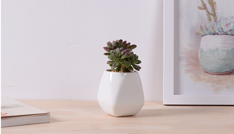 Artigos de decoração de mesa em cerâmica branca para vaso de flores mini