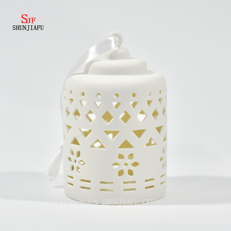 Suporte cerâmico do castiçal do suporte de vela de Tealight para as luzes do chá cinzeladas pela máquina / C