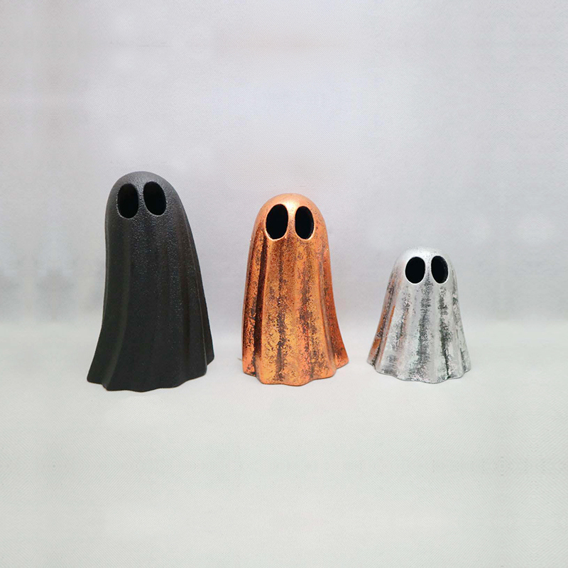 Suporte de vela LED fantasma fantasma de cerâmica fantasma