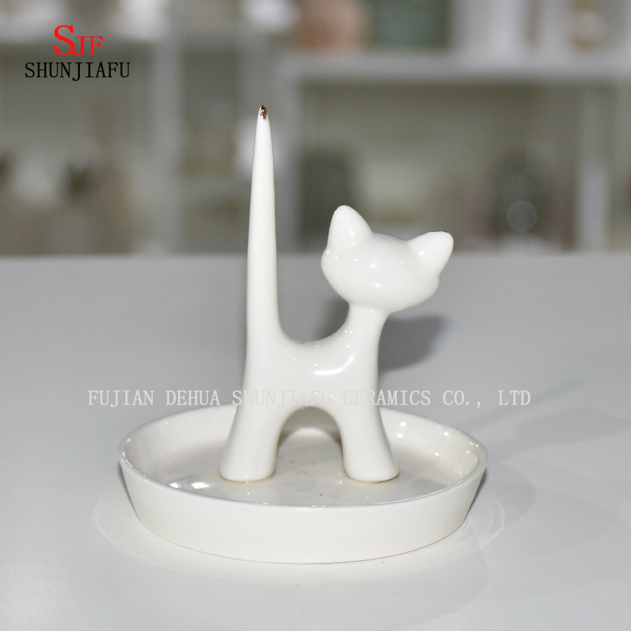 Jóias Colar Anel Brinco Cat Stand Display Organizer Holder