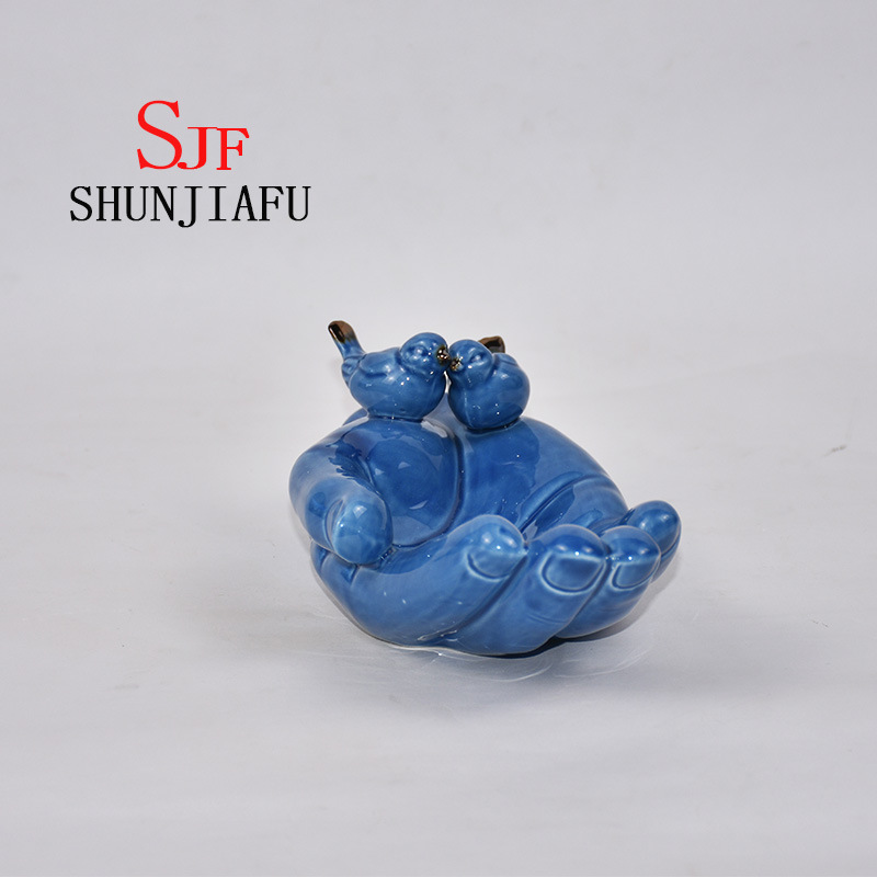 Lanche de bergamota cer&acirc;mica ou prato / prato de frutas para utens&iacute;lios de cozinha (azul)