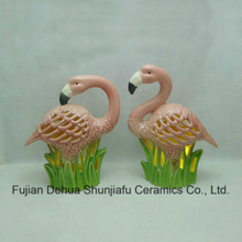 LED sem moldura de flamingos de gramado de cerâmica