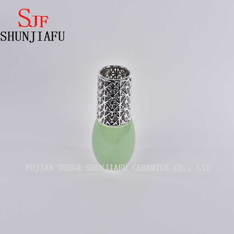 Vaso de flor cer&acirc;mico decorativo branco do meu presente