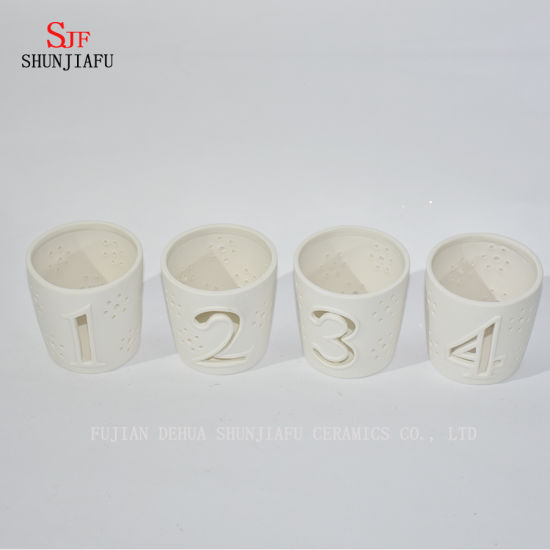 Vela cerâmica branca do projeto digital de novo design