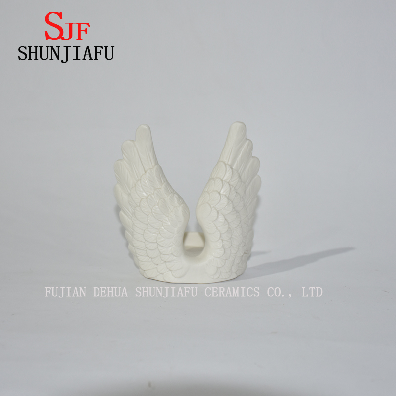 Angel Wings Ceramic Casti&ccedil;al Ornamentos / Casa / Decora&ccedil;&otilde;es de Natal