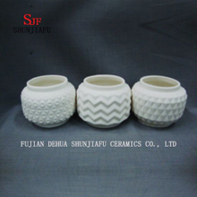 3 estilos / vaso geométrico feito a mão, vaso de flores de cerâmica branco / S