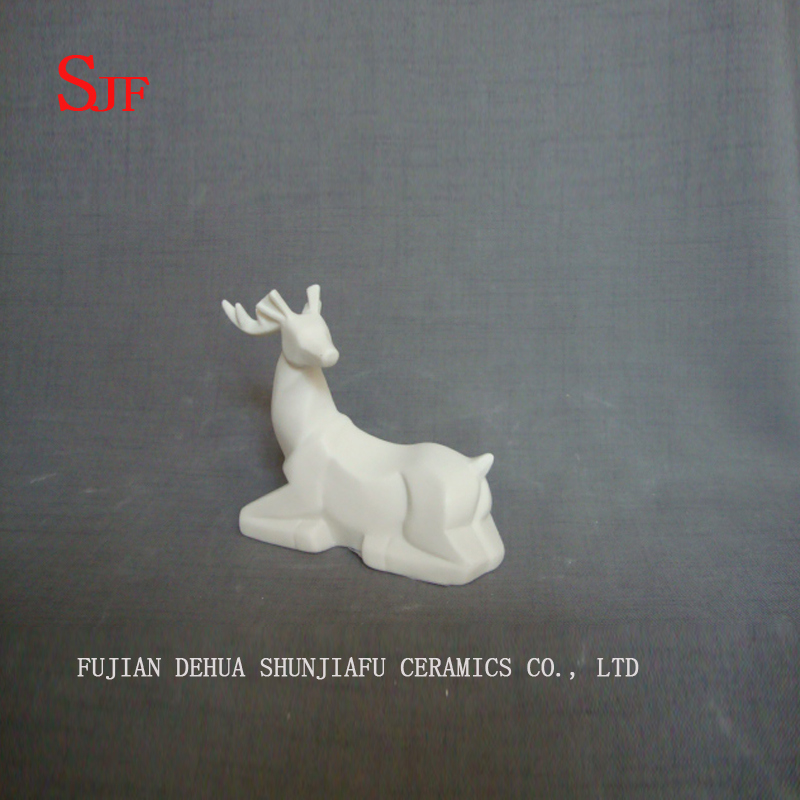 Decora&ccedil;&atilde;o de cer&acirc;mica branca Animais Estatueta Pequenas Milu Deers Esculturas de Porcelana Rena Artesanato de Natal
