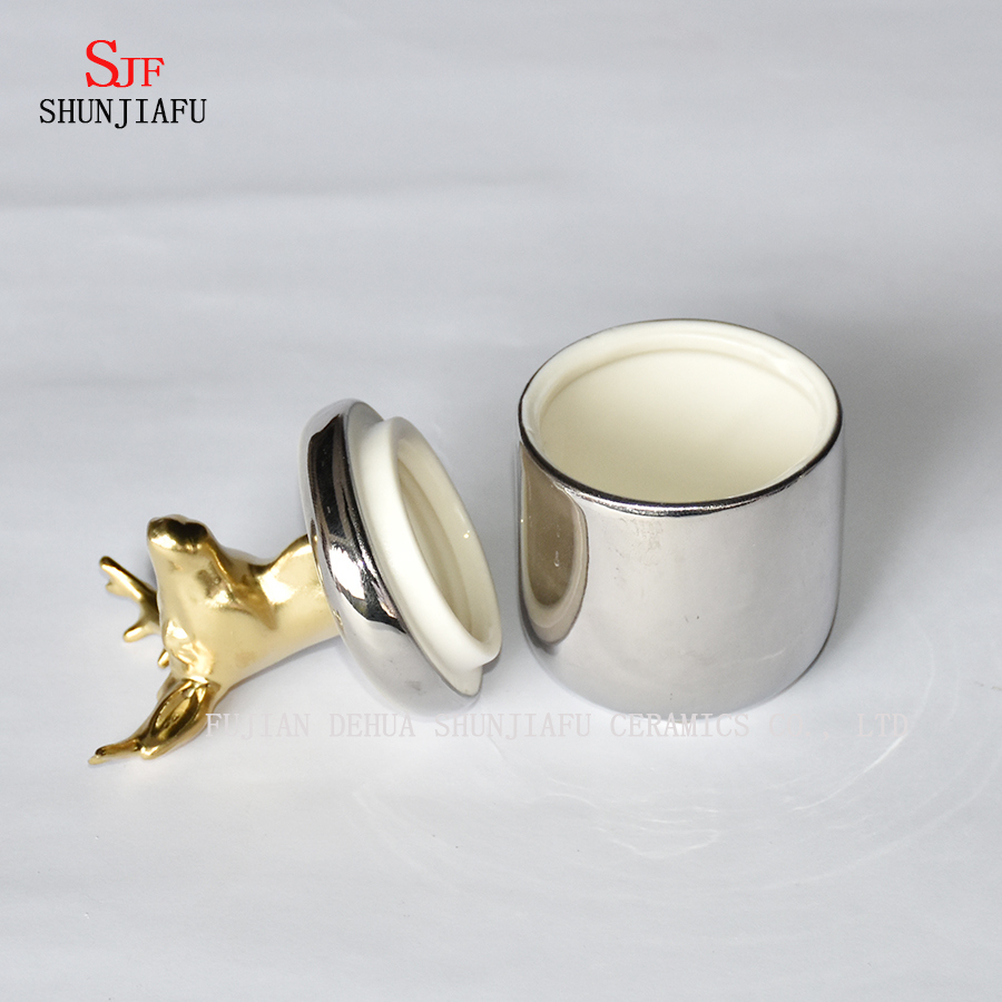 Caixa cer&acirc;mica da forma do ant&iacute;lope, caixa de j&oacute;ia