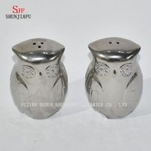 Shakers de sal e pimenta de galvanização em forma de coruja e raposa
