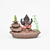 Titulares da vara vermelho Ganesha Refluxo Queimador de Incenso Elefante Deus Emblema Auspicioso e vaso de vidro Sucesso Cone de cerâmica Incensário Decoração da sua casa