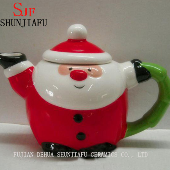 Chá de boneco de neve em cerâmica para um bule de chá