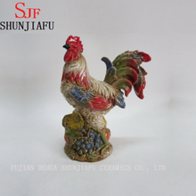 Galo Galo Galinha Cerâmica Cerâmica Animal Estatueta