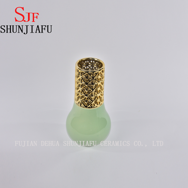 Vaso de flor cer&acirc;mico decorativo branco do meu presente