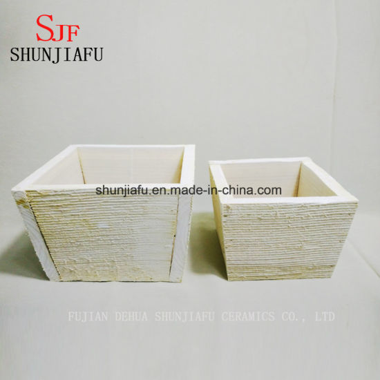 Plantadores de vaso de madeira quadrado pequeno