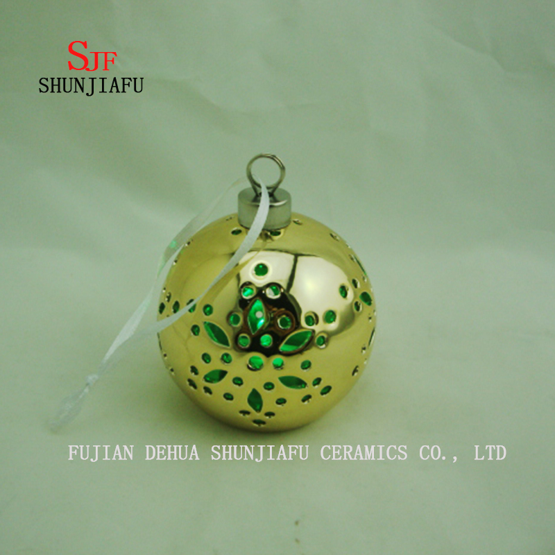 Suporte cer&acirc;mico galvanizado esf&eacute;rico da vela, casti&ccedil;al da vela da porcelana / E