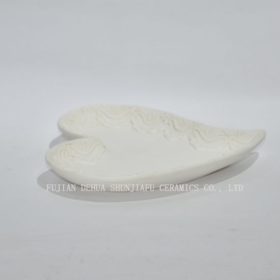 Novo design, placa de bolo de forma de coração de amor branco para festa / decoração de casa