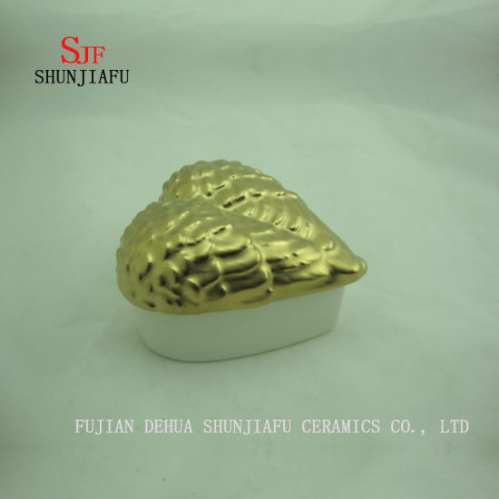 Organizador da jóia da forma do amor do teste padrão da asa, guarda-joias cerâmica