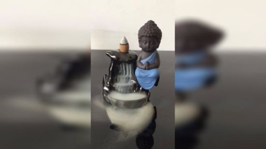 Little Buddha Backflow Incenso Queimador Cerâmica Decoração de Casa