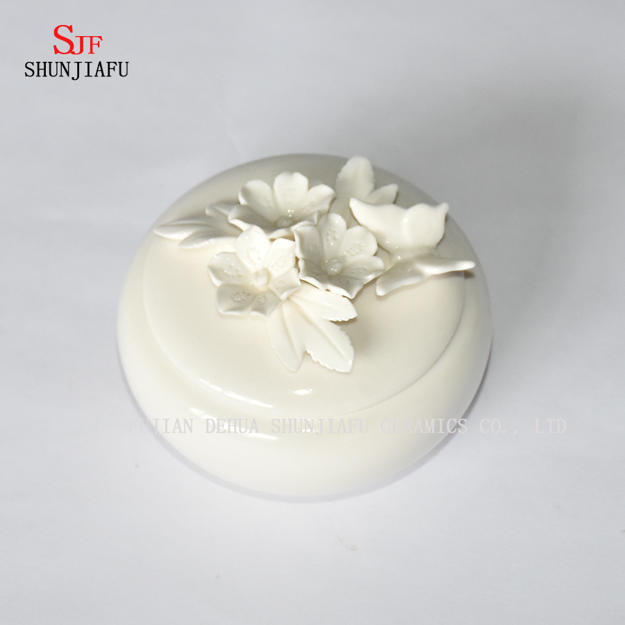 Caixa de j&oacute;ias de porcelana branca de alta qualidade - Presente-Natal