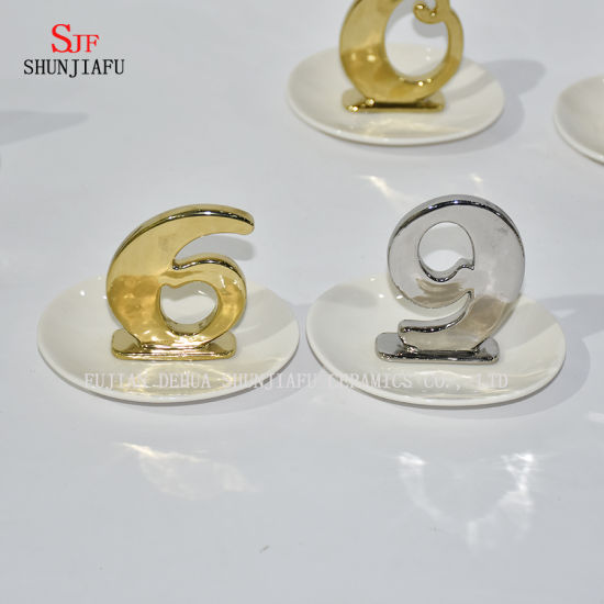 Letras Forma Jóias Display Colar Brinco Pulseira Titular Organizador Rack Torre Galvanoplastia Cerâmica