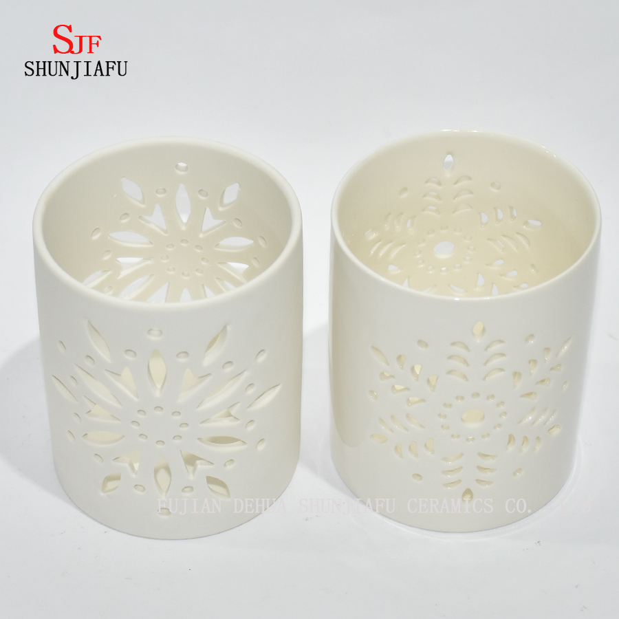 Casti&ccedil;al de cer&acirc;mica Tealight Casti&ccedil;al Casti&ccedil;al para luzes de ch&aacute; esculpidas por m&aacute;quina / a