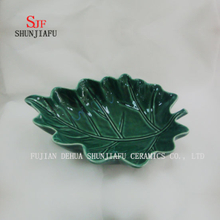 Folha de prato de cerâmica Aspen cor diferente e folhas de tamanhos, prato de jantar