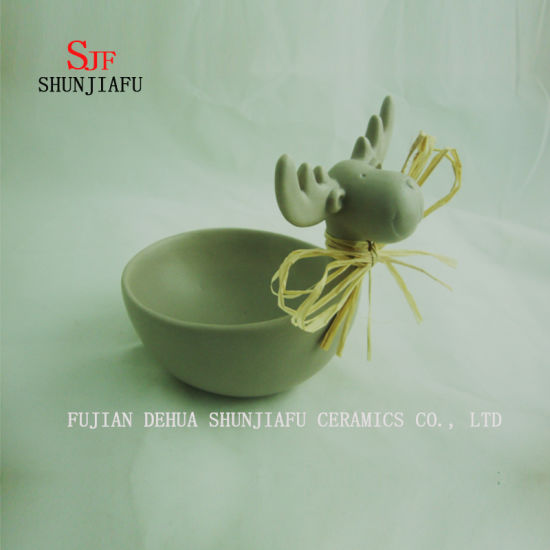 Suporte de vela cerâmica de veado pequeno