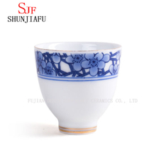 Originalidade Azul e Branco Xícara de Chá Kung Fu em Porcelana Cerâmica Pequena
