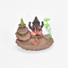 Titulares da vara vermelho Ganesha Refluxo Queimador de Incenso Elefante Deus Emblema Auspicioso e vaso de vidro Sucesso Cone de cerâmica Incensário Decoração da sua casa