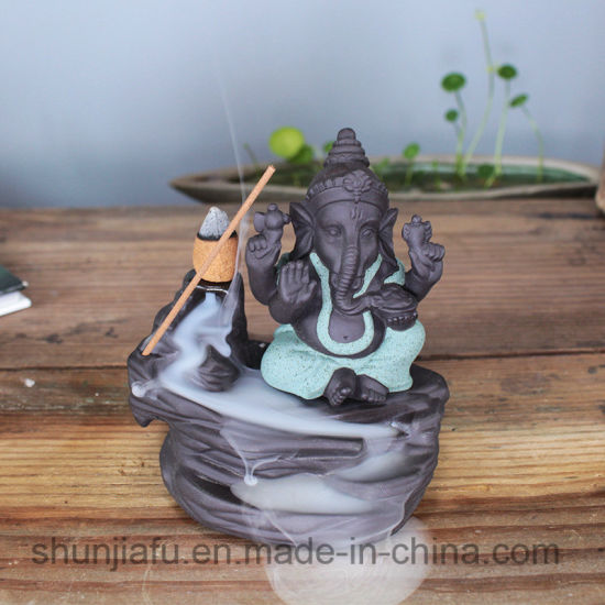 Queimador de incenso de cerâmica Ganesh para decoração