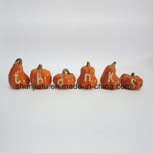 Letras forma estatueta abóbora de Halloween cerâmica para decoração