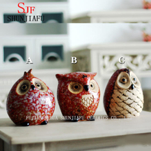 Conjunto de 3 PCS-Pequenas Corujas de Cerâmica Estatueta Casa Aquecimento Presente Prateleira de Mesa Cerâmica Casa Decorativa