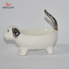 Forma animal do cão / porco, suporte cerâmico da caixa do sabão do banheiro home